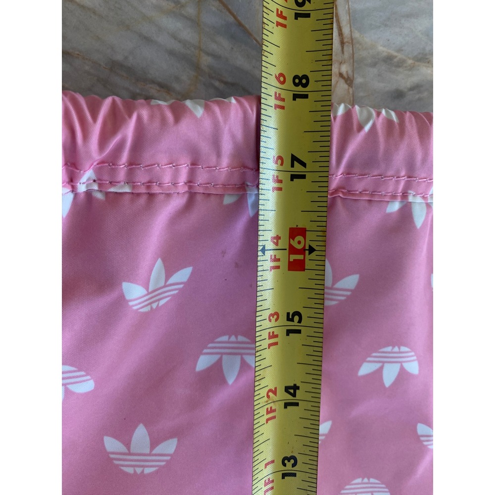 Adidas Originals Pink Trefoil Monogram Drawstring Cinch Backpack Bag B172 043516 - Picture 2 of 11